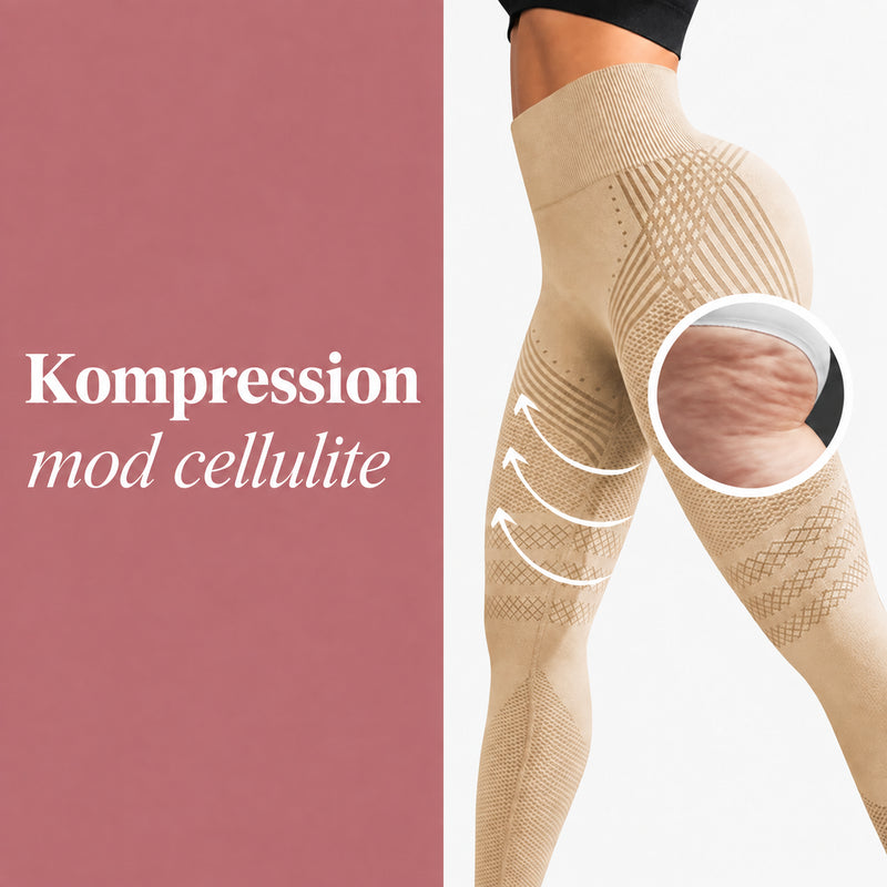 Beige LUMIVE-leggings med kompressionszoner